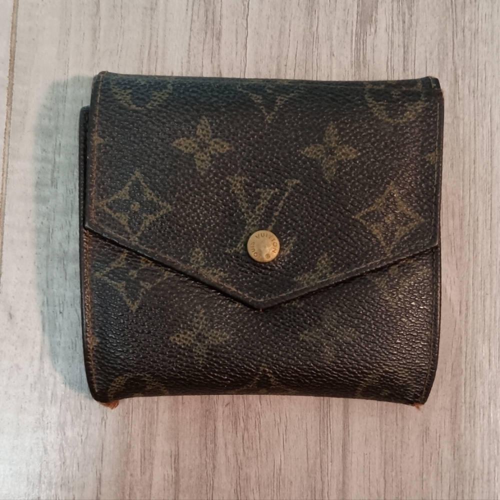 LOUIS VUITTON W Hook Wallet Monogram Beige Monogram Canvas